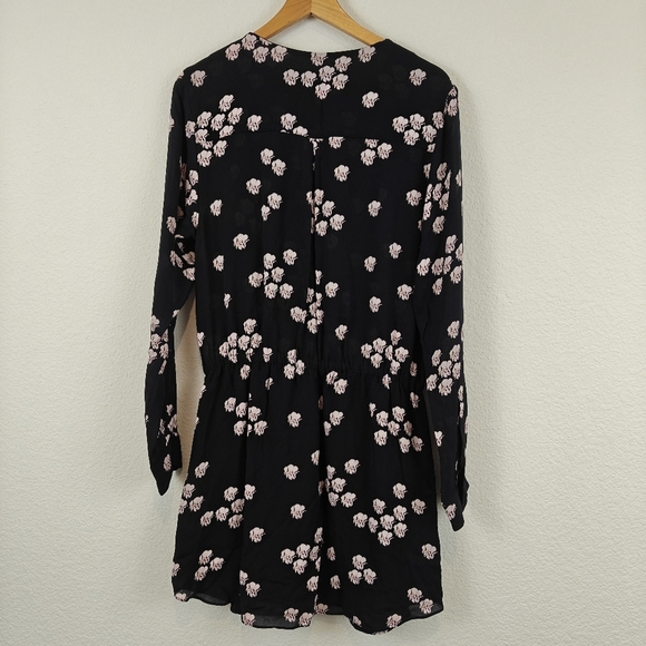 A.L.C. Navy Blue Simona Falling Iris Mini Dress Tie Waist 100% Silk Sz SM - Picture 12 of 15